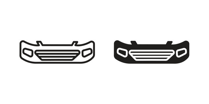 Car bumper icon for web designs. editable pictogram.