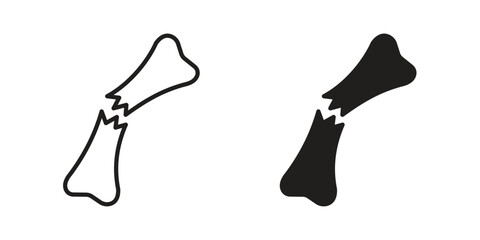 Broken bone icon for web designs. editable pictogram.