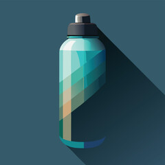 Modern geometric water bottle with teal and blue tones