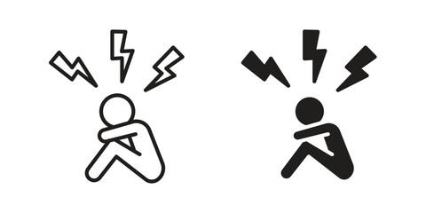 Anxiety icon for web designs. editable pictogram.