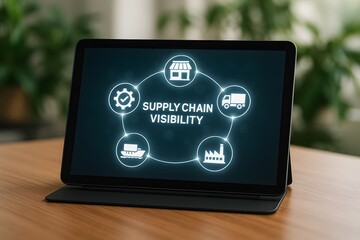 Supply chain visibility solutions on tablet for logistics and inventory management system tools