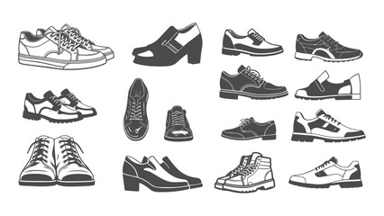 Shoes Silhouette Vector Illustration for Fashion Footwear and Lifestyle Design ConceptsShoes Silhouette Vector Illustration for Fashion Footwear and Lifestyle Design Concepts