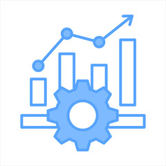 Incremental Progress Blue Icon Vector Illustration
