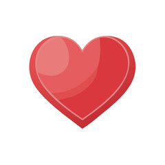 Glossy red heart symbol isolated on black background Simple love icon Valentine's day design graphic element Romance