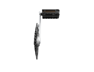 Bicycle pedal, crank arm, and chainring assembly, showcasing essential cycling mechanics. High-resolution 3D render on a PNG Transparent HD Background, ideal for design, sport, or repair themes.