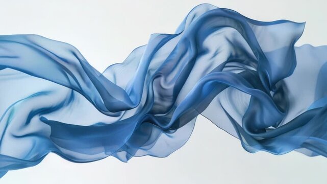 A detailed view of a piece of blue fabric with intricate patterns and textures