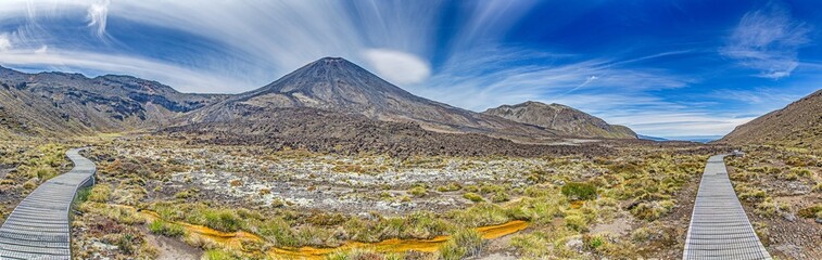 Volcanic path through Tongariro wilderness