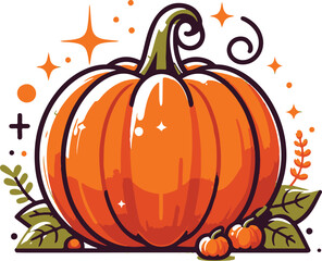 A Pumpkin clip art flat vector