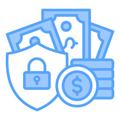 Lock Money Blue Icon