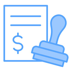 Stamp Money Blue Icon