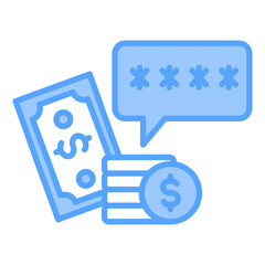 Password Money Blue Icon