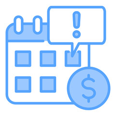 Late Fee Blue Icon