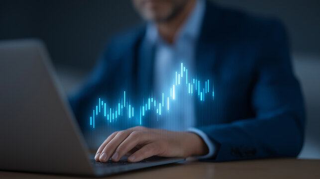 Professional Real Estate Analyst Using Futuristic Data Interface