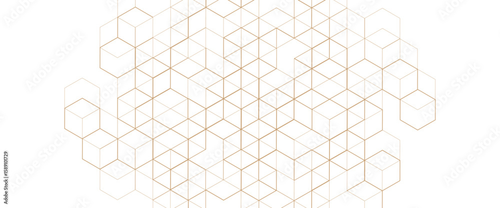 Poster vector abstract design element with hexagon geometric on a white background