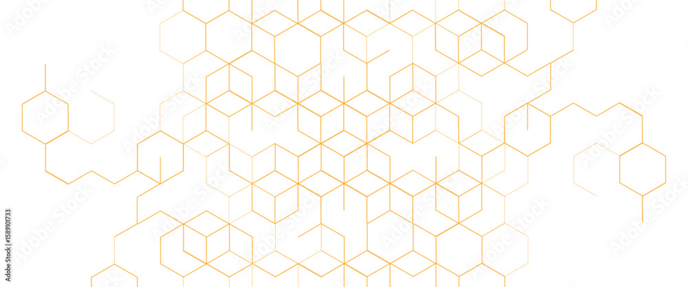 Poster vector abstract design element with geometric hexagons science background