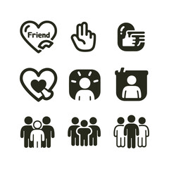 Friendship and Social Connection Icons