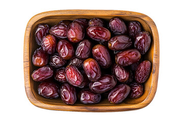 Fresh Dates in Wooden Bowl