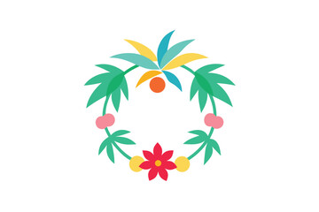 Colorful Palm And Floral Duo Wreath