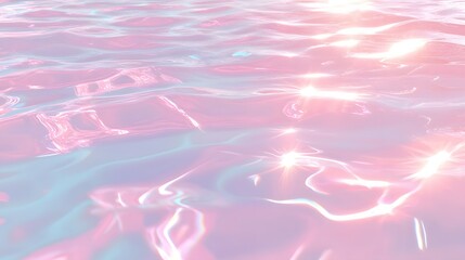 Pastel Pink Water Surface Texture Background Iridescent Shimmering Waves