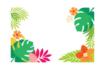 Bright Tropical Monstera And Floral Blend Frame