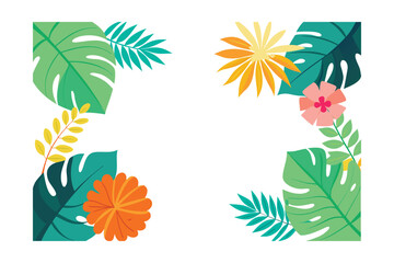 Bright Tropical Monstera And Floral Blend Frame