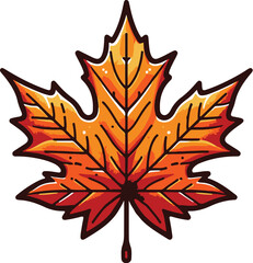 autumn maple leaf vector on a white background