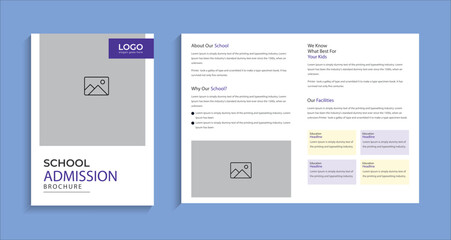professional School education brochure template design layout for admission, banner, flyer learning, teaching purpose vector