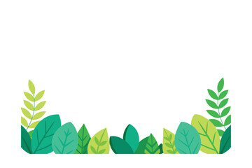 Flat Vector Cartoon Foliage Border