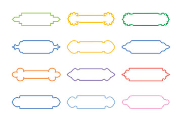 Obraz premium Horizontal Badges Frame Linear Design outline - SET 12