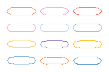 Obraz premium Horizontal Badges Frame Linear Design outline - SET 12