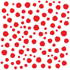 Seamless pattern of red apples in vector style