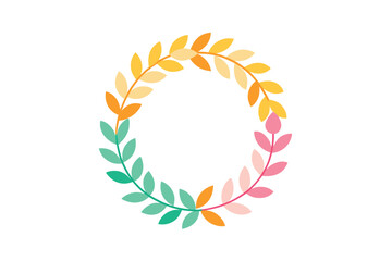 Fototapeta premium Watercolor Bright Foliage Wreath