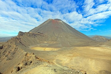 Mount Ngauruhoe volcano in Tongariro landscape