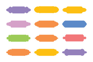 Horizontal Badges Frame Glyph  - SET 12