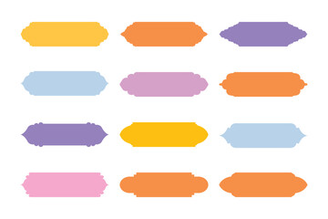 Horizontal Badges Frame Glyph  - SET 12