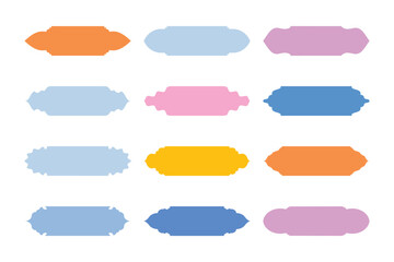 Horizontal Badges Frame Glyph  - SET 12