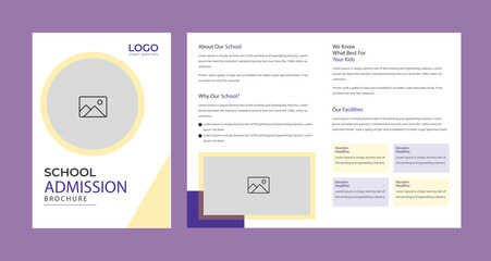 Fototapeta premium School admission square banner. back-to-school brochure template educational banner Instagram posts and social media post template and web banner.