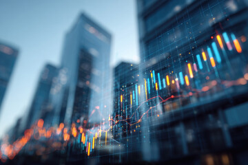 Business abstract image with high tech graphs and diagrams