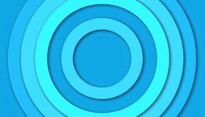Abstract Blue Circular Ripple Layers in Stylized Paper Cut Layout with Shadow