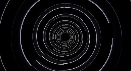 Fototapeta premium Abstract swirling vortex of light, creating a hypnotic tunnel effect in dark space.