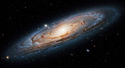 Andromeda Galaxy: A stunning cosmic spiral with vibrant colors and celestial beauty