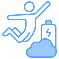 Motivation Boost Blue Icon