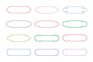 Obraz premium Horizontal Badges Frame Linear Design outline - SET 12