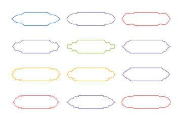 Obraz premium Horizontal Badges Frame Linear Design outline - SET 12