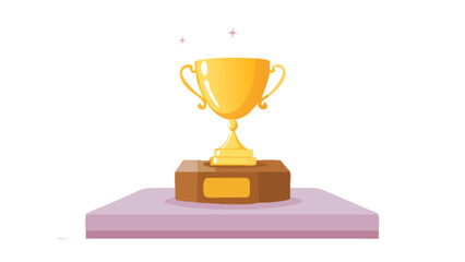 Golden trophy award vector for winning competition achievement success celebration, champion prize design