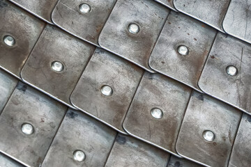 leather armor with iron plates long, traditional protection of a warrior