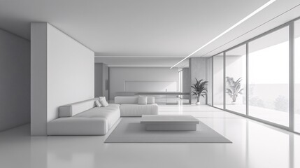 Minimalist Architecture with Clean White Lines Modern Design Aesthetic