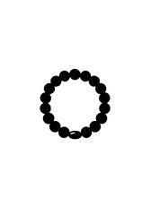 Minimal Silhouette of a Round Beaded Bracelet Isolated on White Background for Jewelry Design, Accessory Icons, and Fashion Vector Concepts