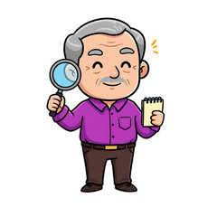Cute Entrepreneur Cartoon Isolated Blue Background