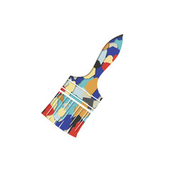 Colorful paintbrush with abstract patterns in modern design  